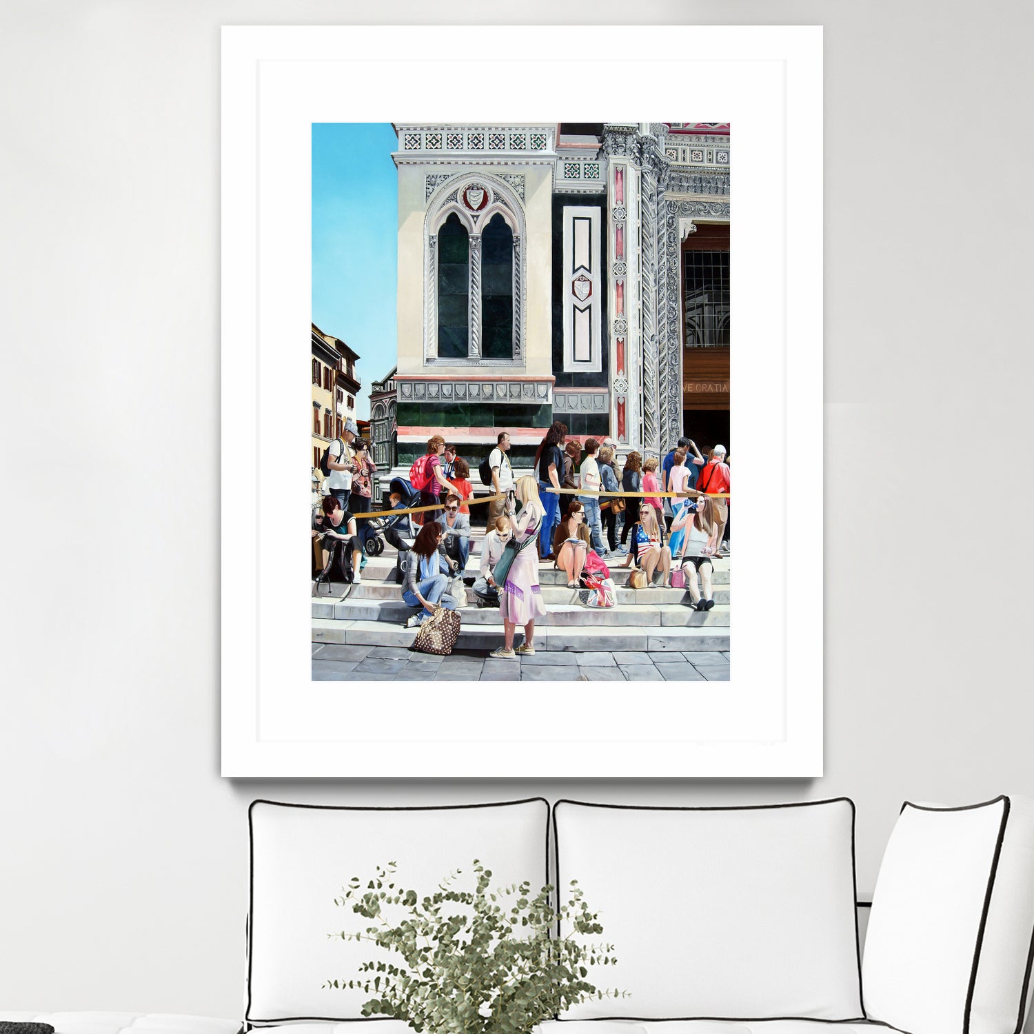 Sitting on the Steps of the Duomo by Matthew Holden Bates on GIANT ART - blue landscape