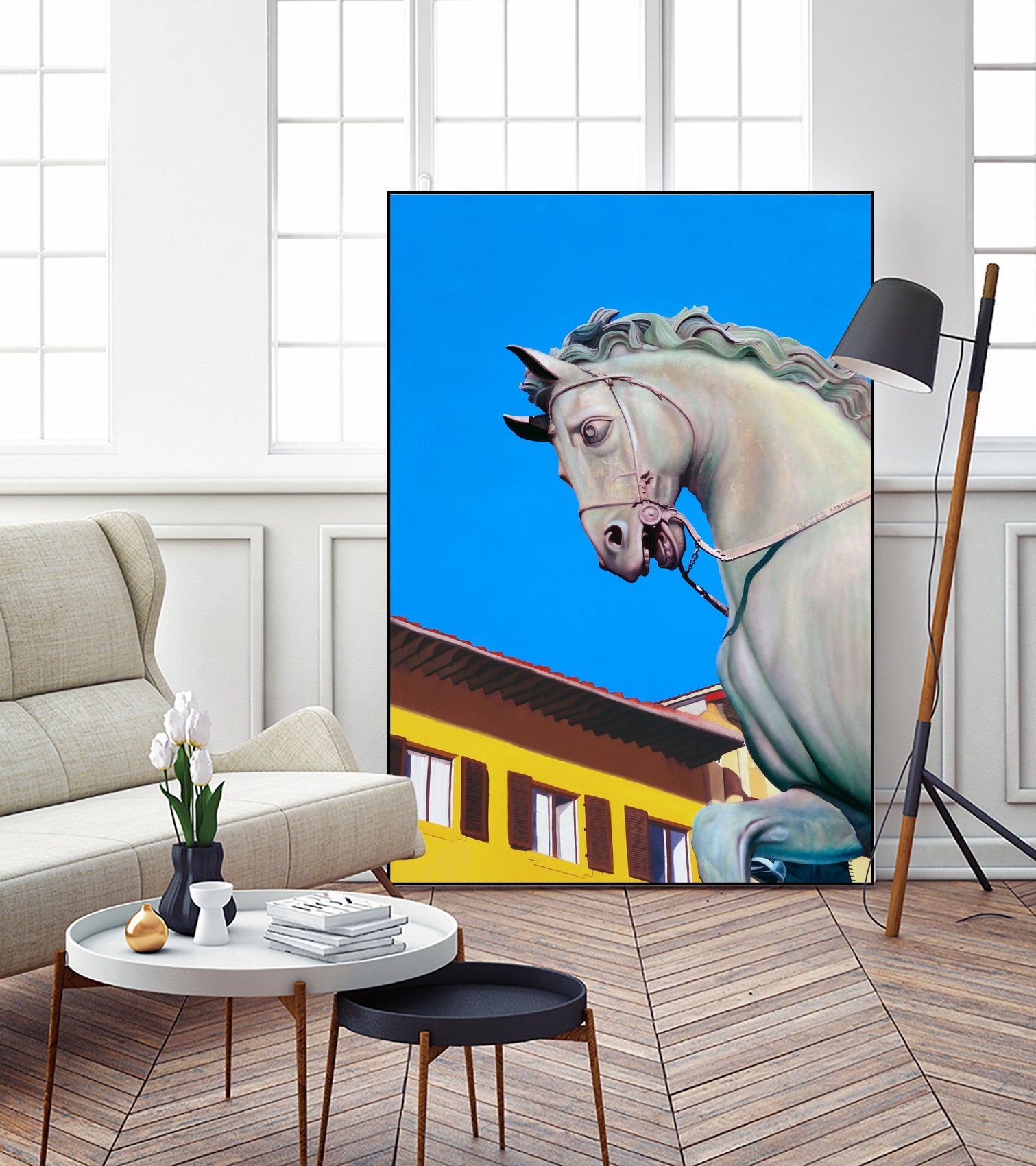 Cavallo di Cosimo by Matthew Holden Bates on GIANT ART - blue landscape