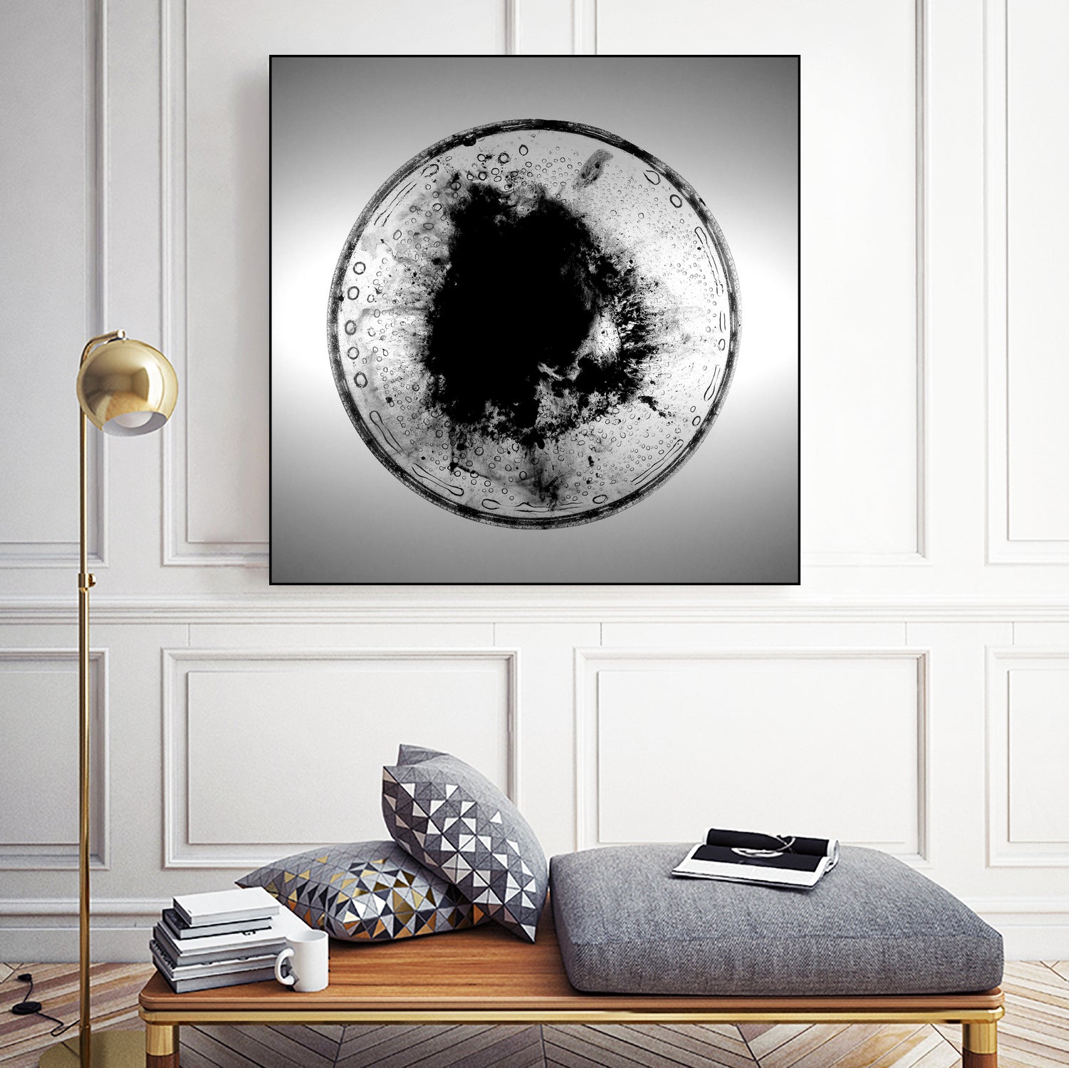 Dissolve by Orestes Grediaga on GIANT ART - black shapes  framed canvas 