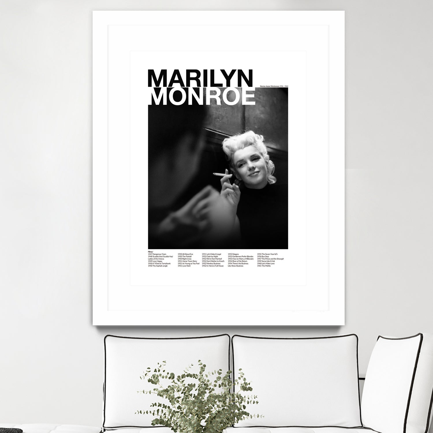 Marilyn Monroe  by M Studio on GIANT ART - black and white photography