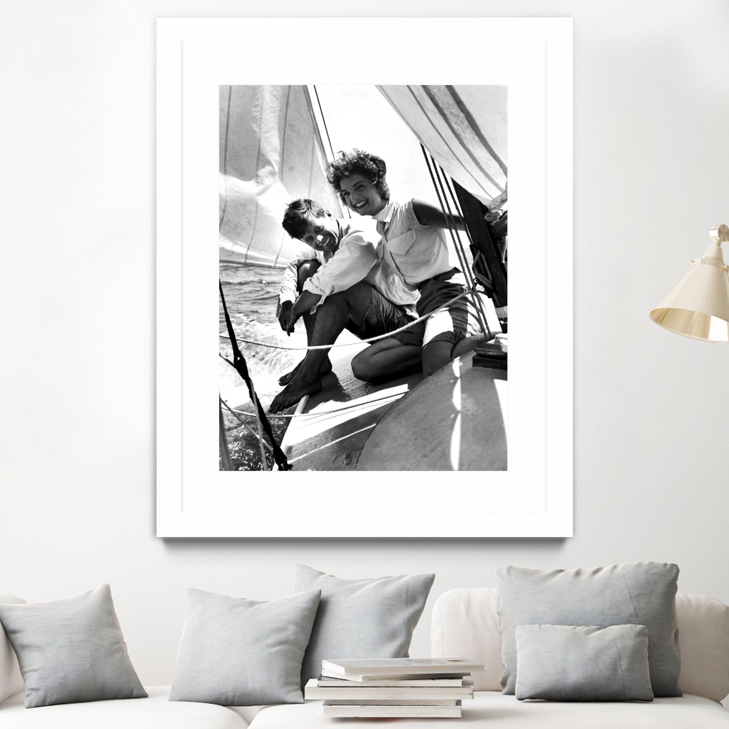 Jackie and Jack on a Boat by M Studio on GIANT ART - black and white  photography