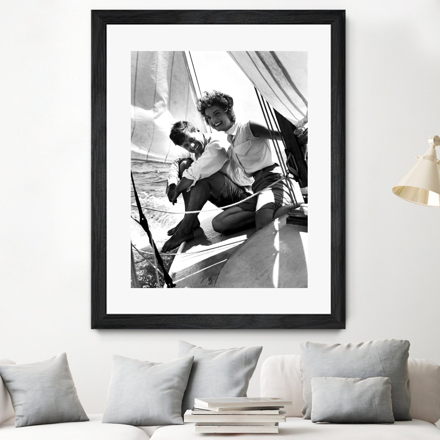 Jackie and Jack on a Boat by M Studio on GIANT ART - black and white  photography