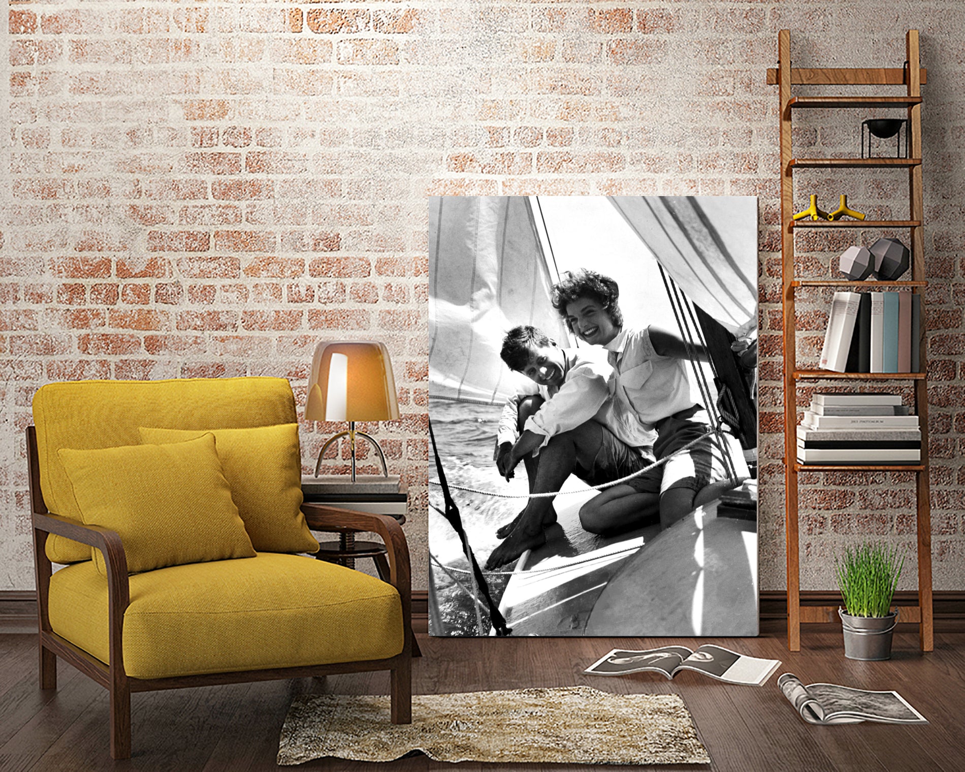 Jackie and Jack on a Boat by M Studio on GIANT ART - black and white  photography