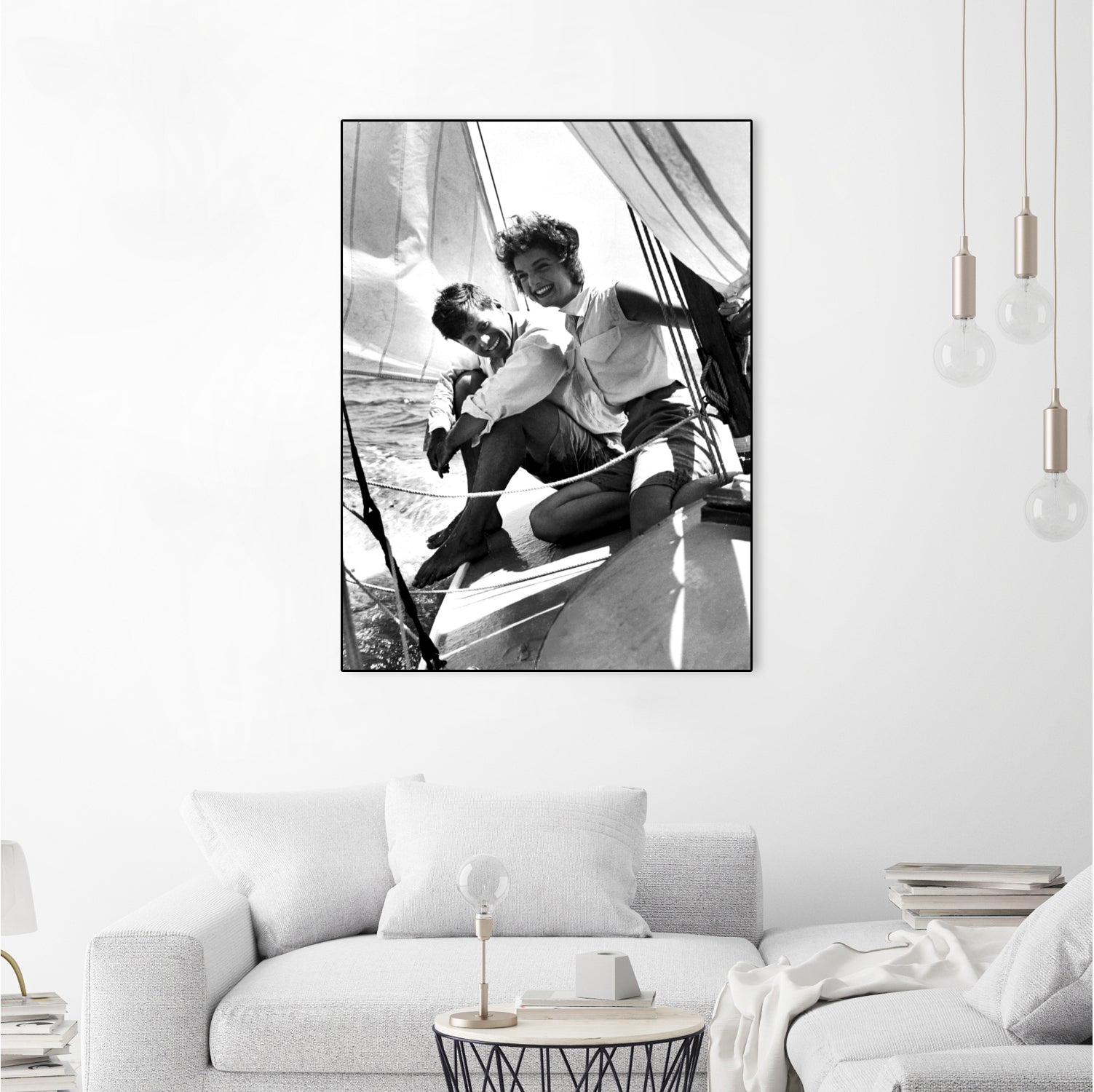 Jackie and Jack on a Boat by M Studio on GIANT ART - black and white  photography