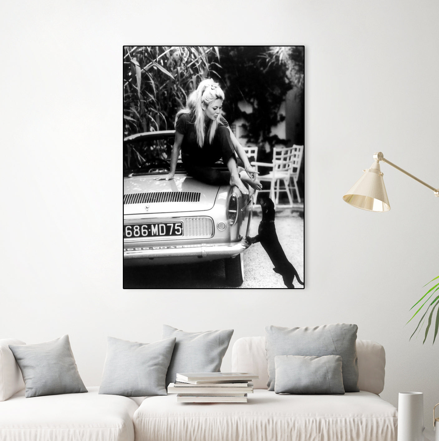 Brigitte Bardot  with her dog in St. Tropez, 1962 by M Studio on GIANT ART - black and white photographie bardot