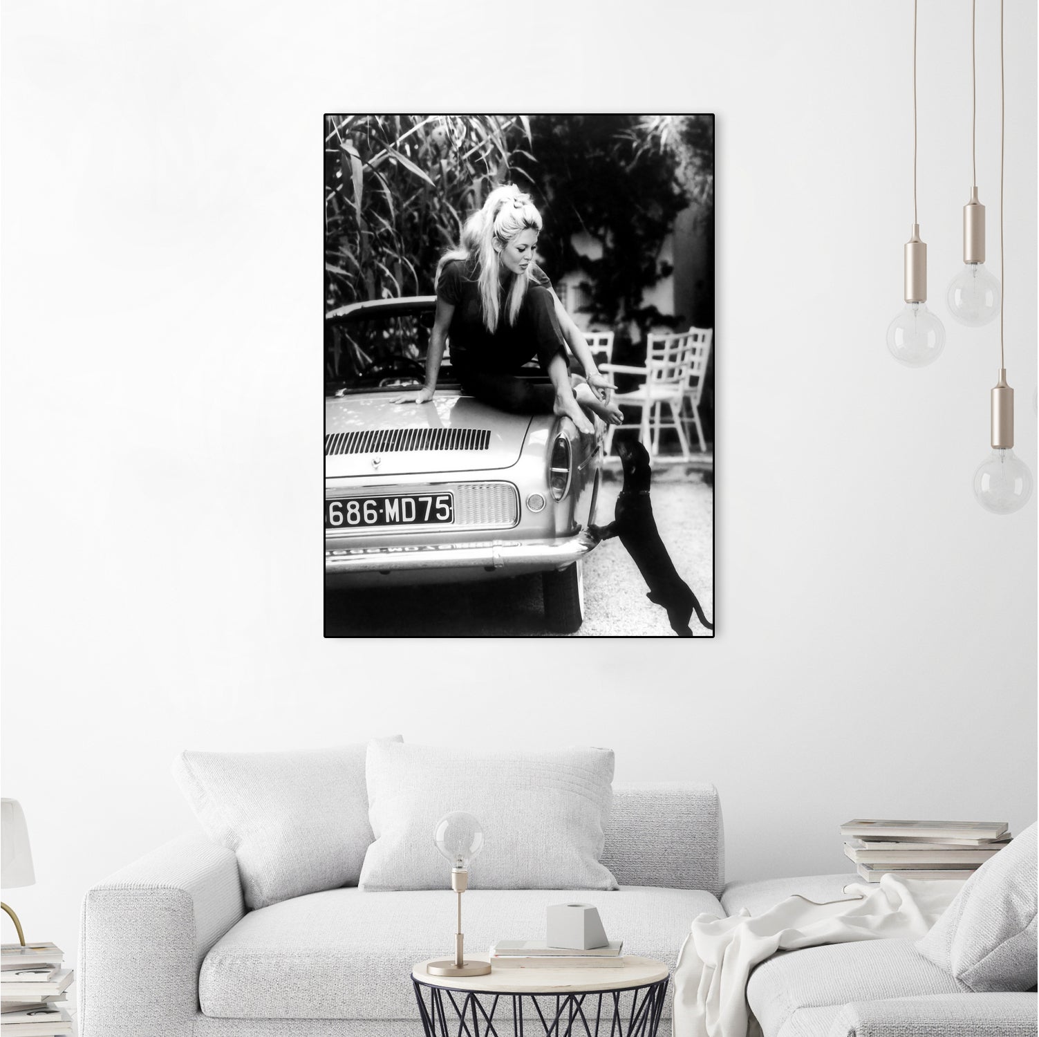 Brigitte Bardot  with her dog in St. Tropez, 1962 by M Studio on GIANT ART - black and white photographie bardot