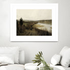 View On The Lake by M Studio on GIANT ART - green landscape framed canvas 