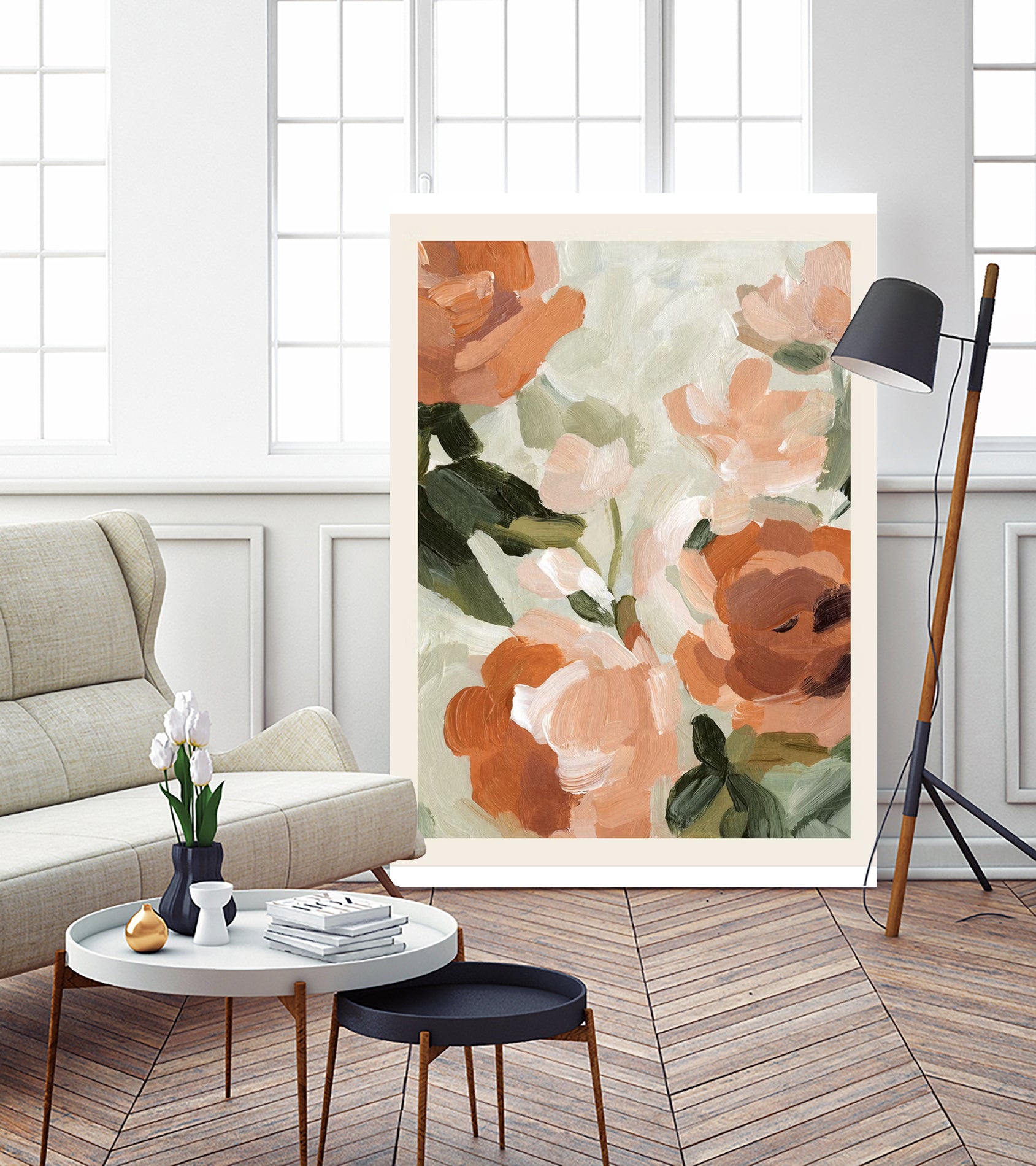 Autumn Blossom by M Studio on GIANT ART - green botanical flowers