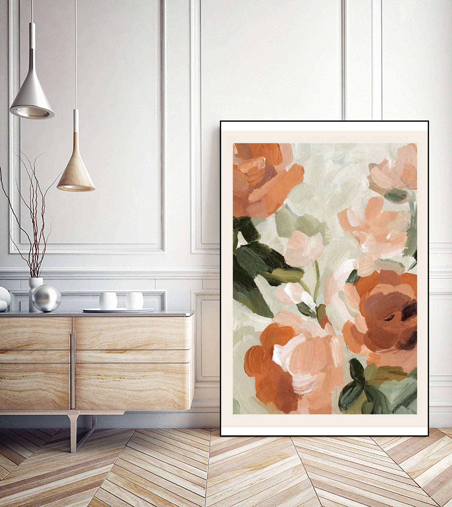 Autumn Blossom by M Studio on GIANT ART - green botanical flowers