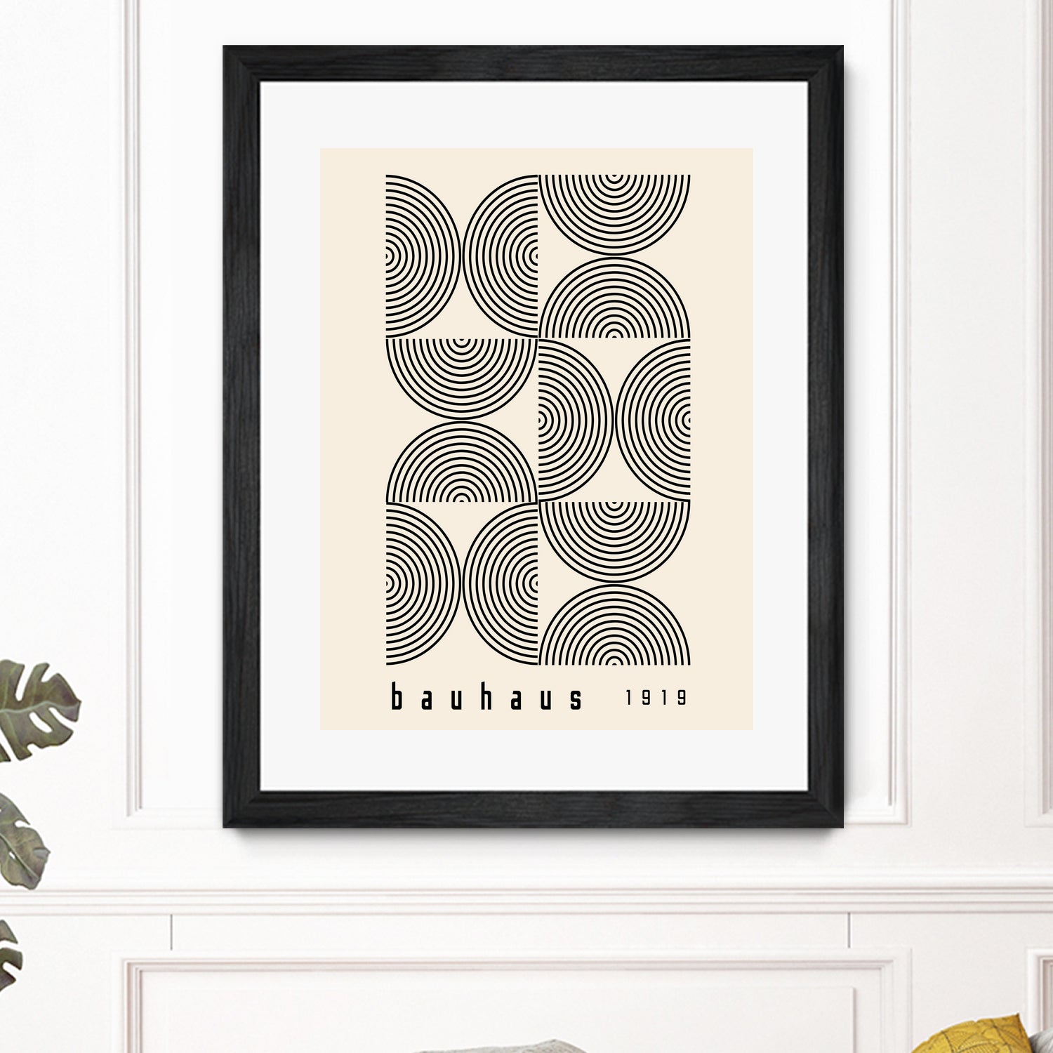 Bauhaus 1919 by M studio on GIANT ART - beige abstact framed canvas