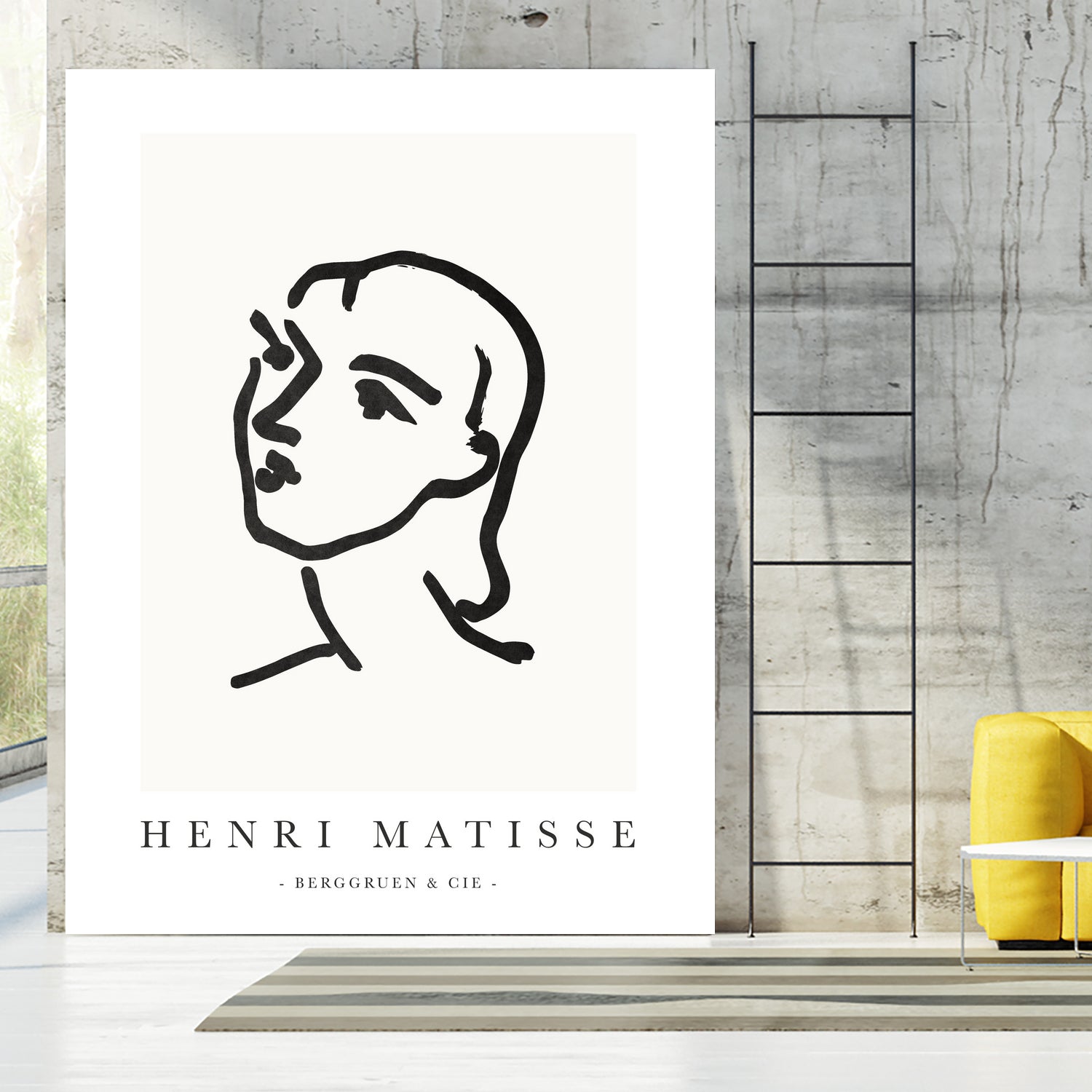 Le visage by M Studio on GIANT ART - white line art matisse