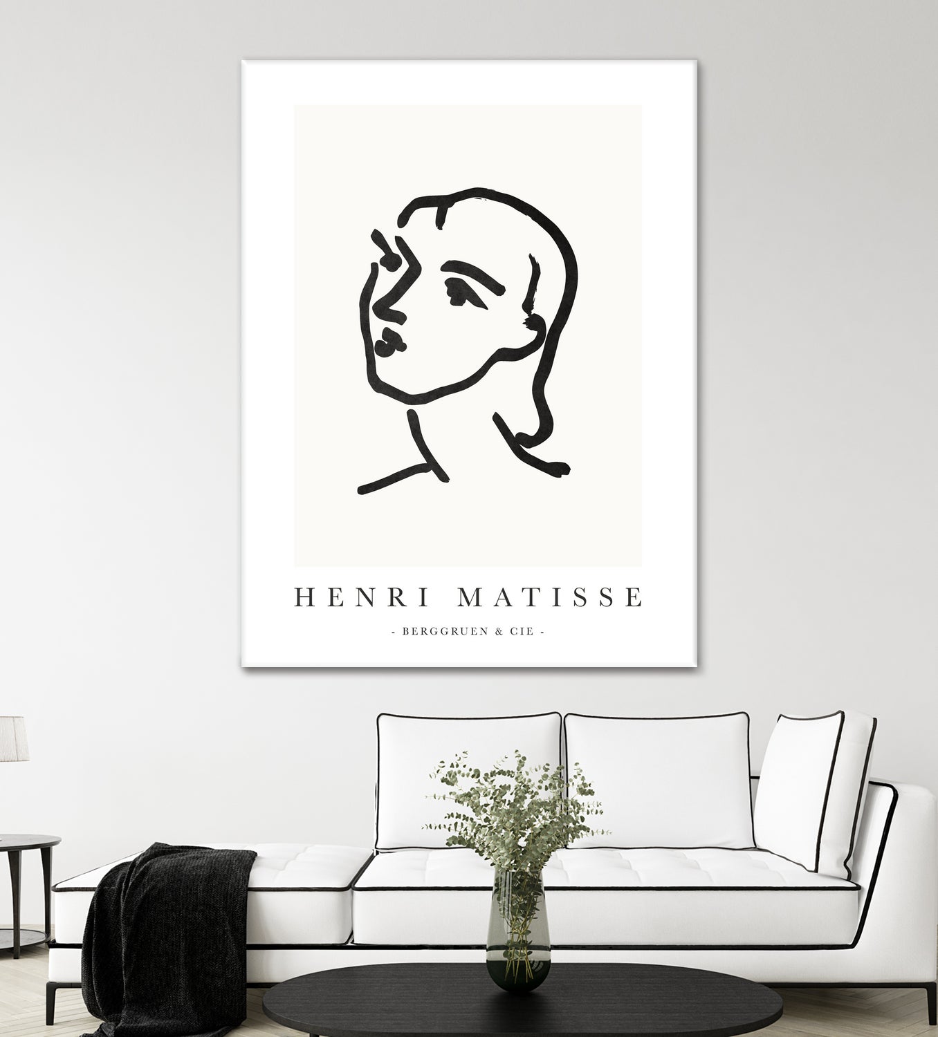 Le visage by M Studio on GIANT ART - white line art matisse