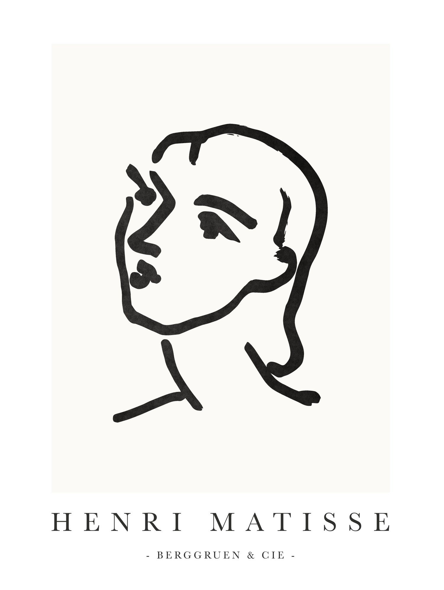 Le visage by M Studio on GIANT ART - white line art matisse