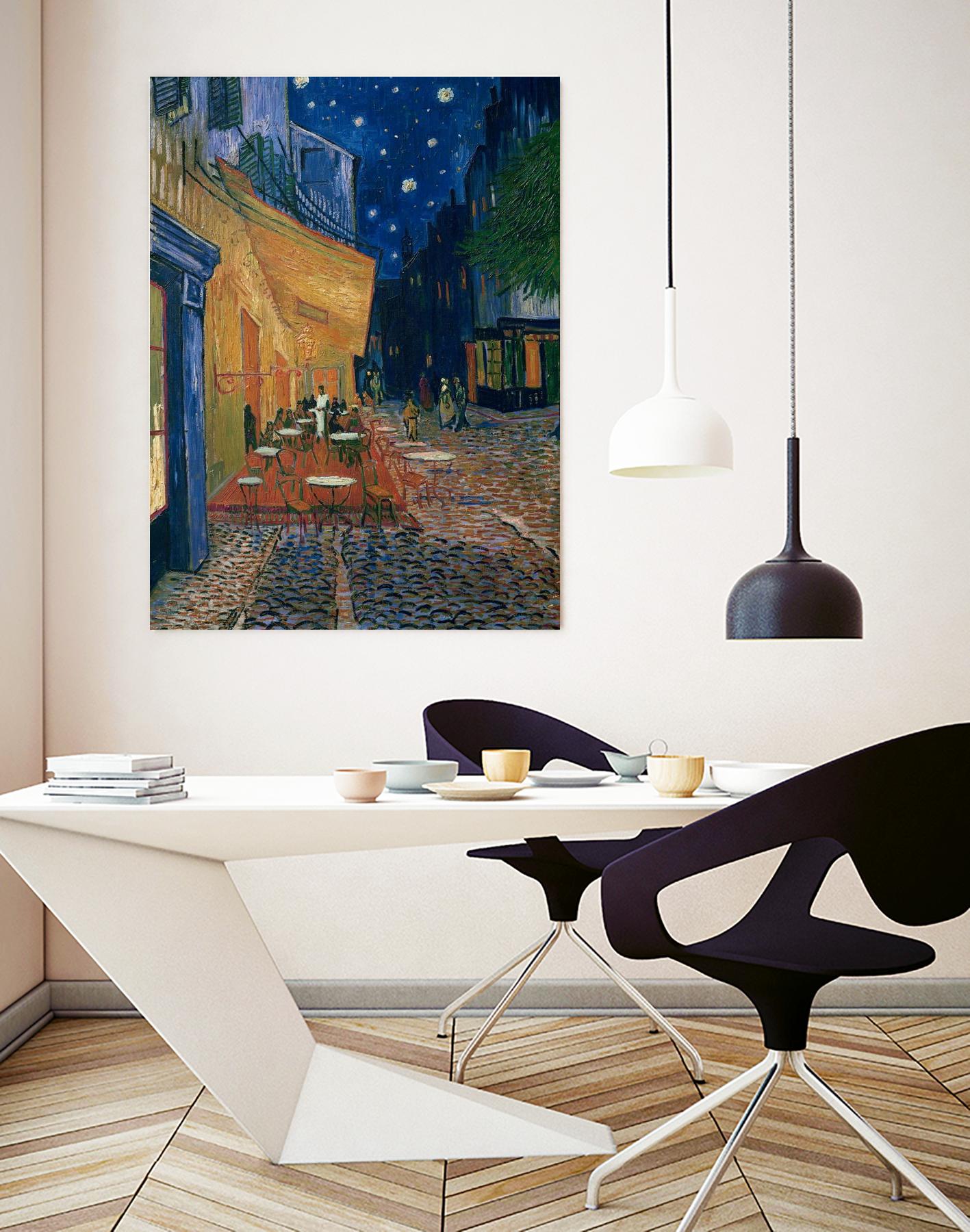 Cafe-terrace at night (Place du forum in Arles), 1888 by Vincent  van Gogh on GIANT ART - museums