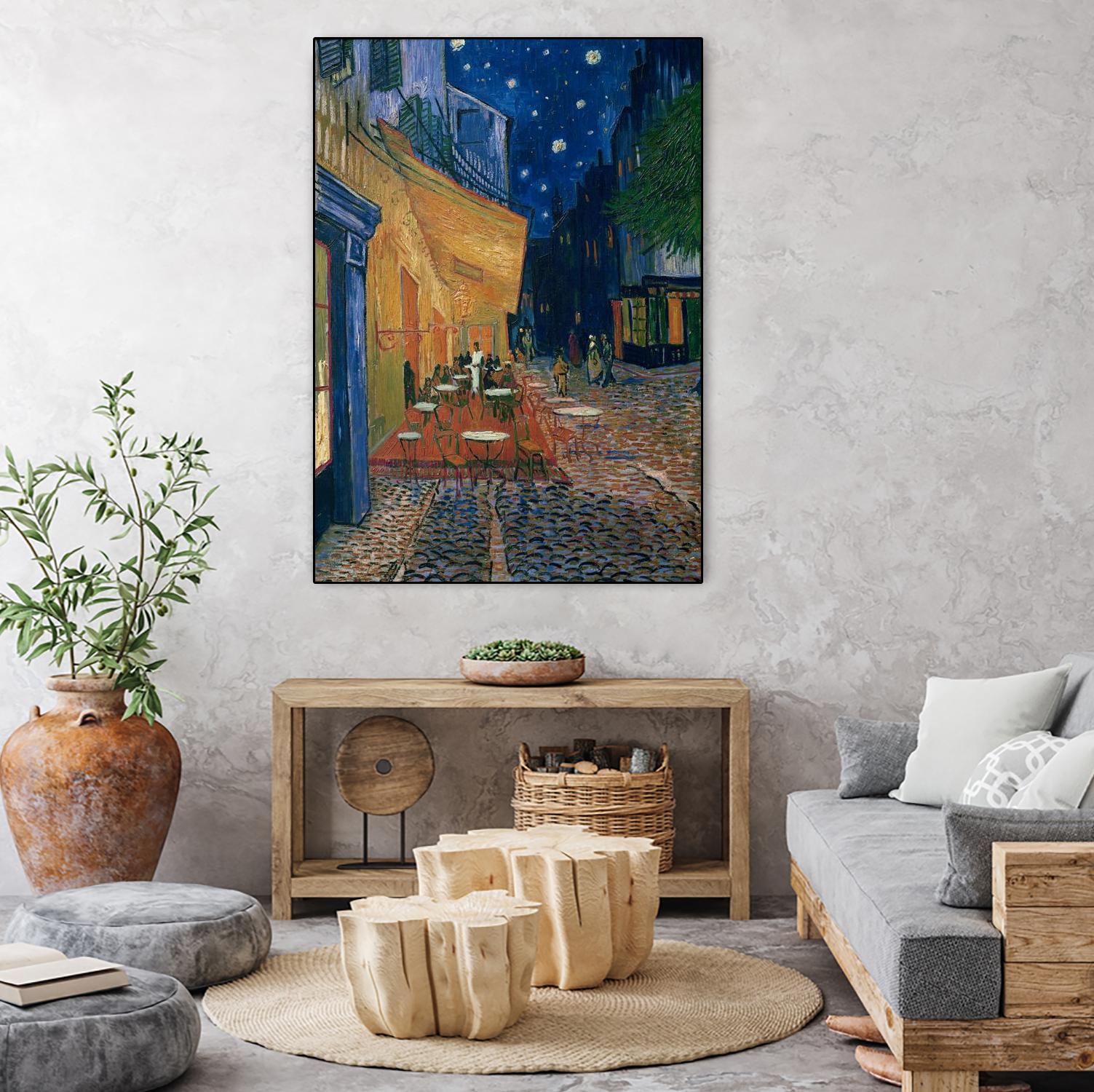 Cafe-terrace at night (Place du forum in Arles), 1888 by Vincent  van Gogh on GIANT ART - museums