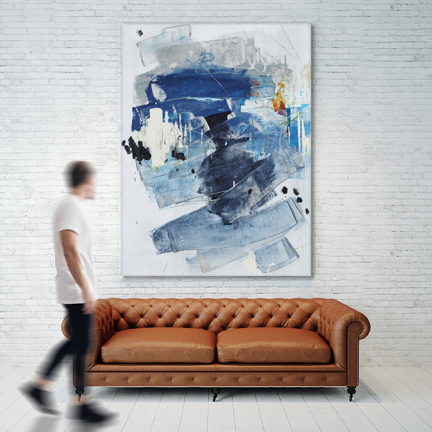 Toss Up I by Daleno Art on GIANT ART - blue abstract