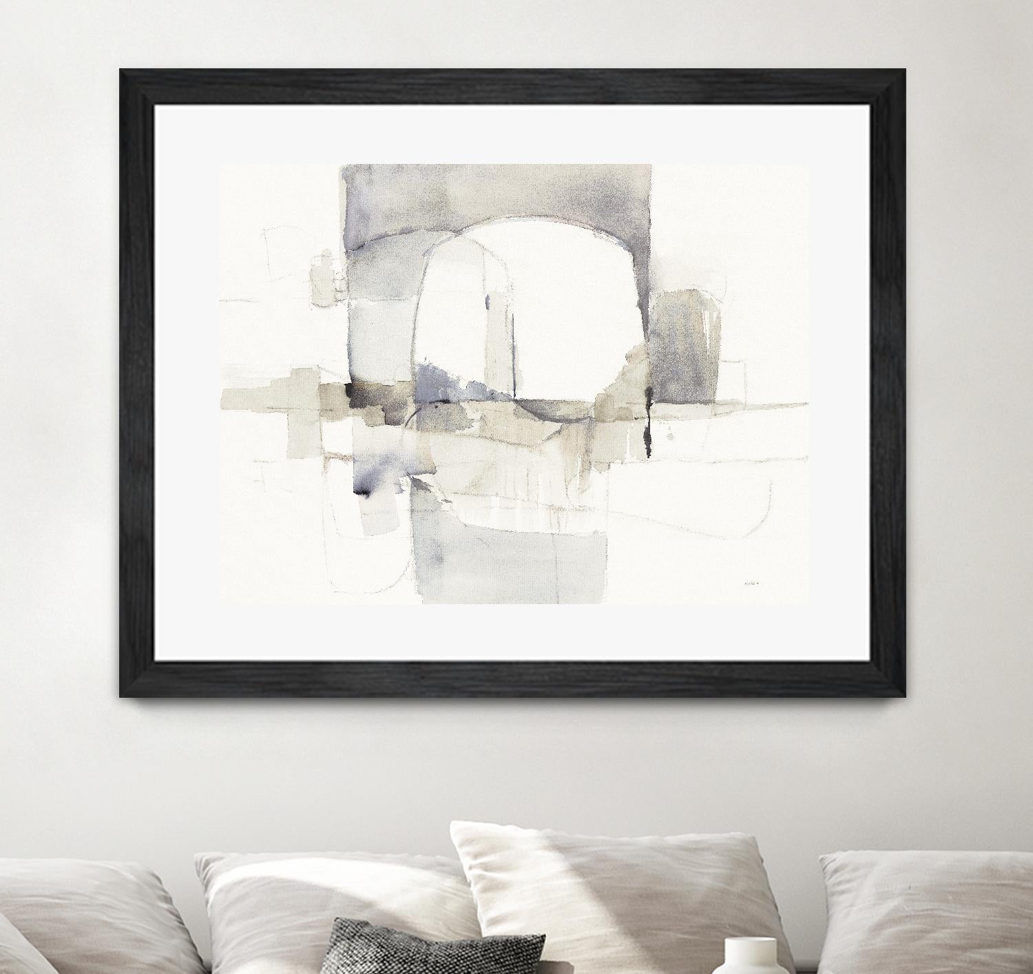 Improvisation I Gray by Mike Schick on GIANT ART - white watercolour soft abstract 