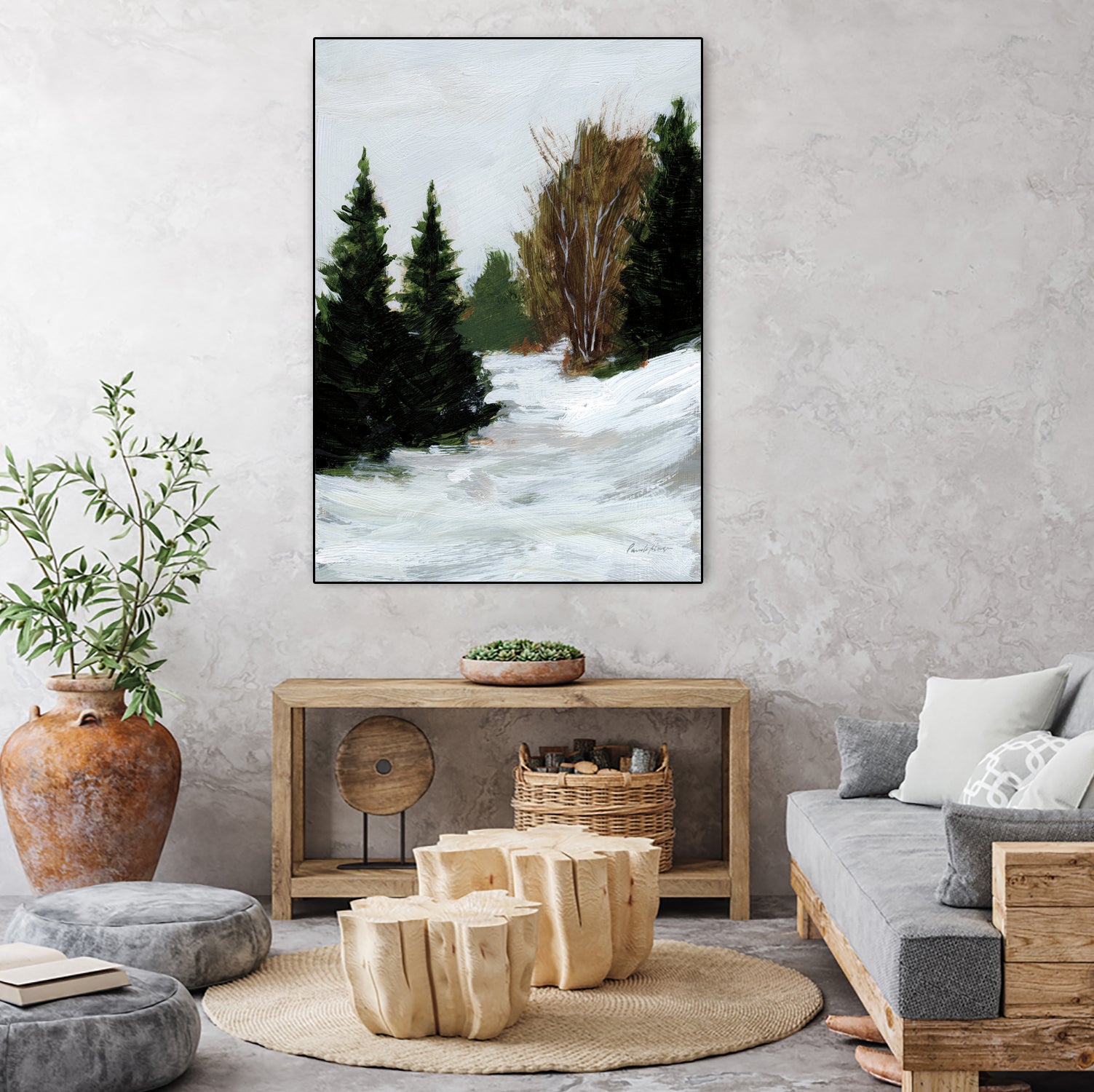 Winter on Grand Mesa by Pamela Munger on GIANT ART - gray brown