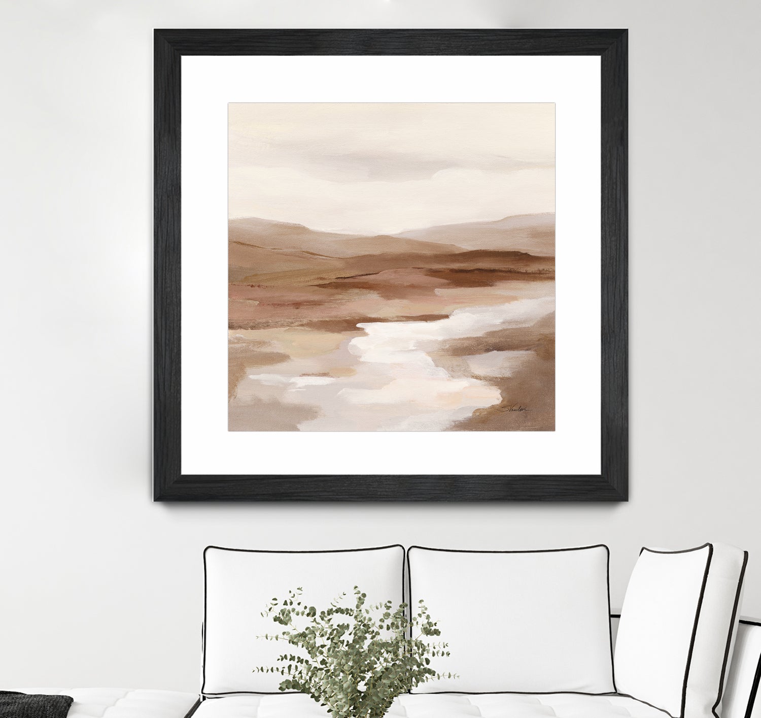 Cinnamon Riverbank I Light by Silvia Vassileva on GIANT ART - banks abstract