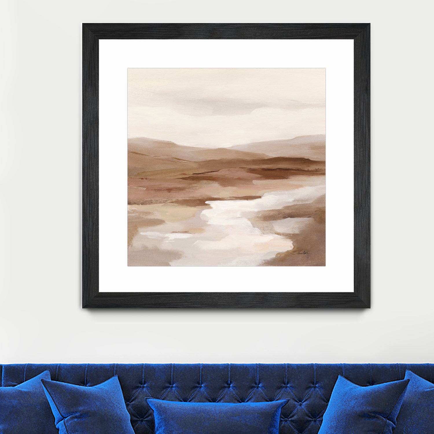 Cinnamon Riverbank I Light by Silvia Vassileva on GIANT ART - banks abstract