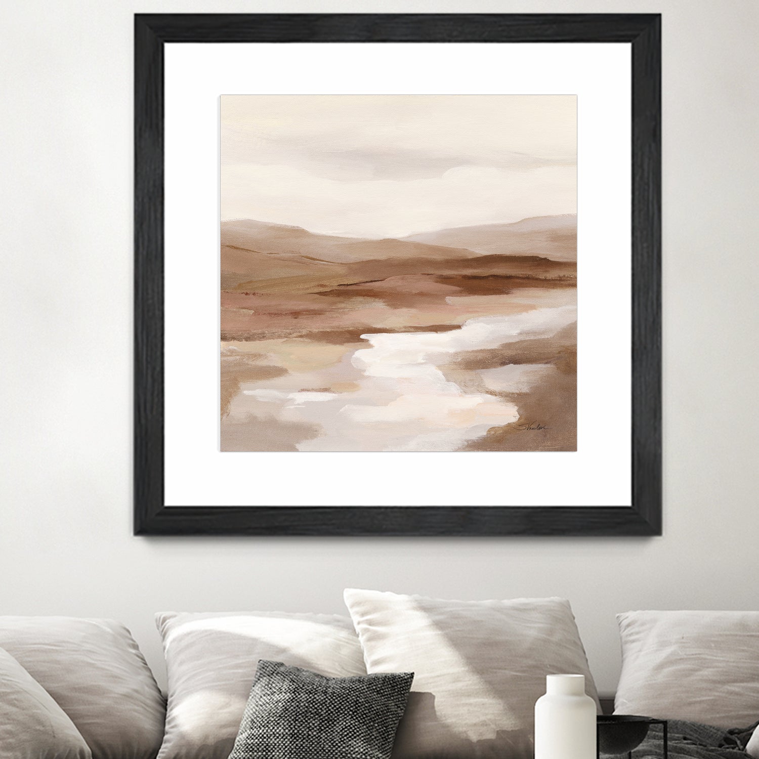 Cinnamon Riverbank I Light by Silvia Vassileva on GIANT ART - banks abstract