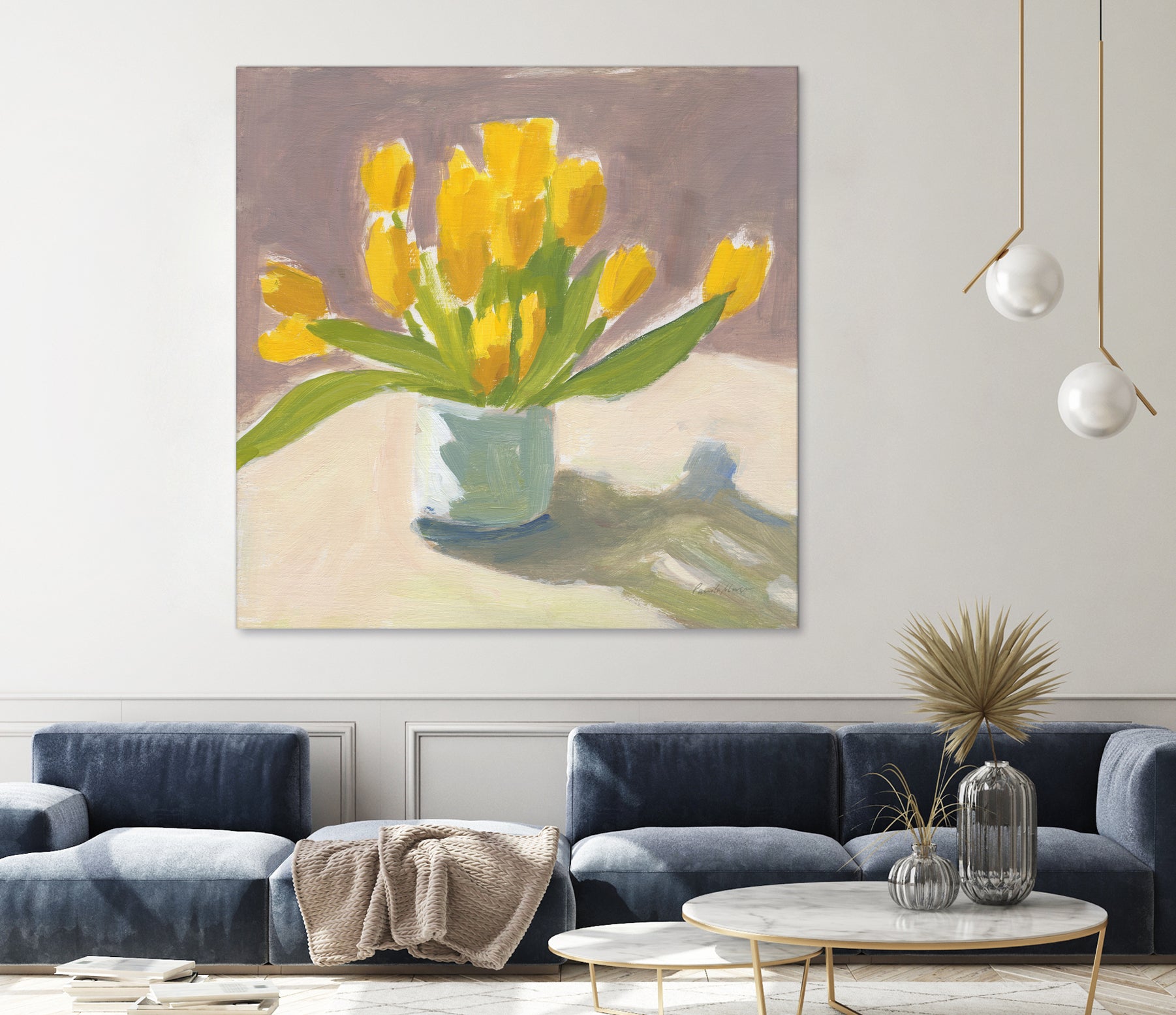 Sunny Tulips by Pamela Munger on GIANT ART - cream botanical