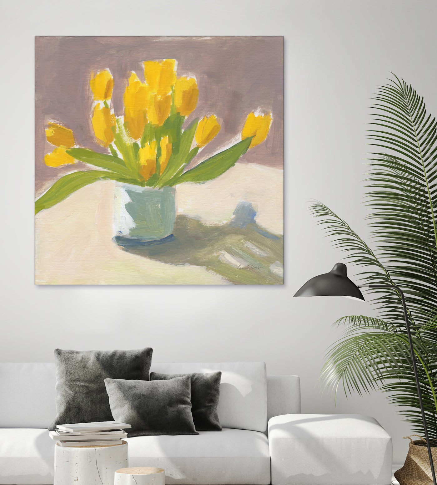 Sunny Tulips by Pamela Munger on GIANT ART - cream botanical