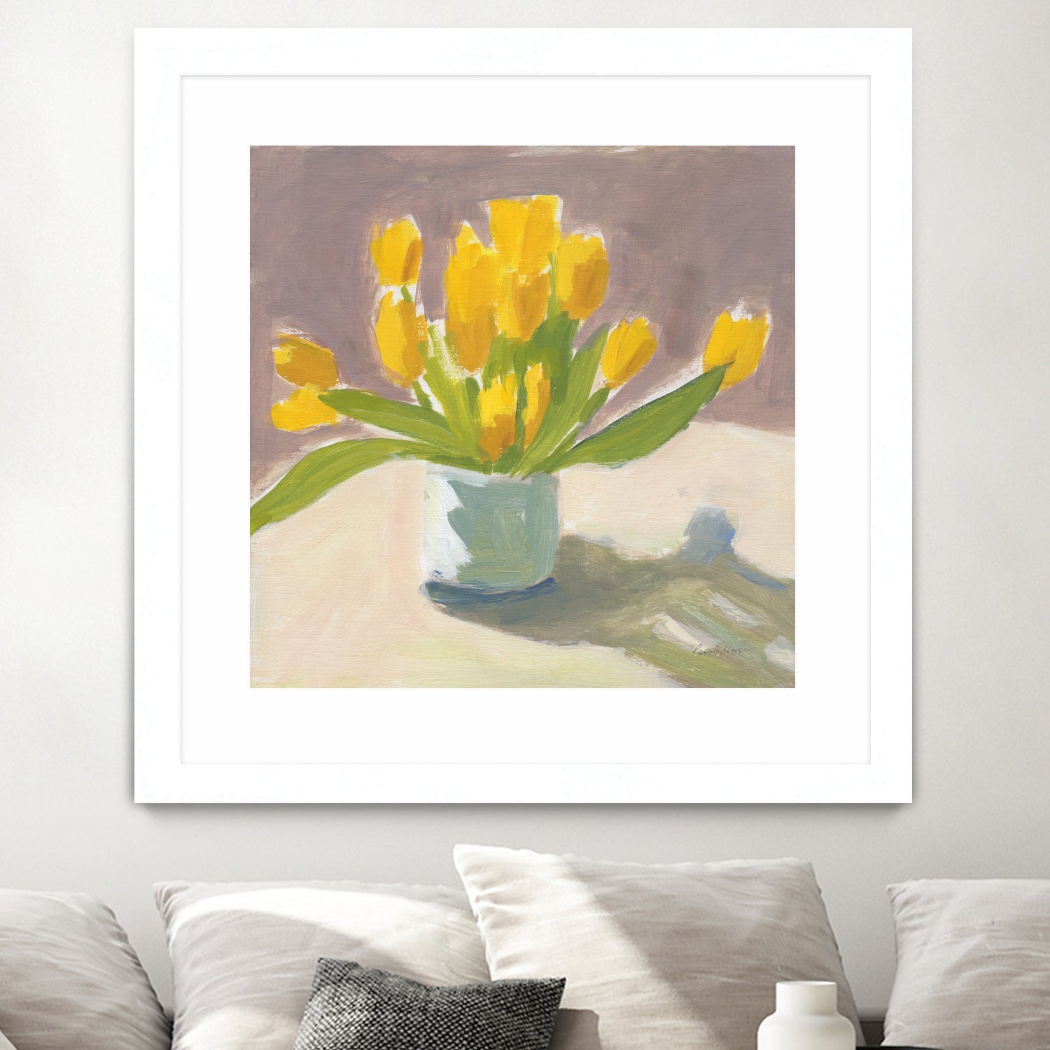 Sunny Tulips by Pamela Munger on GIANT ART - cream botanical