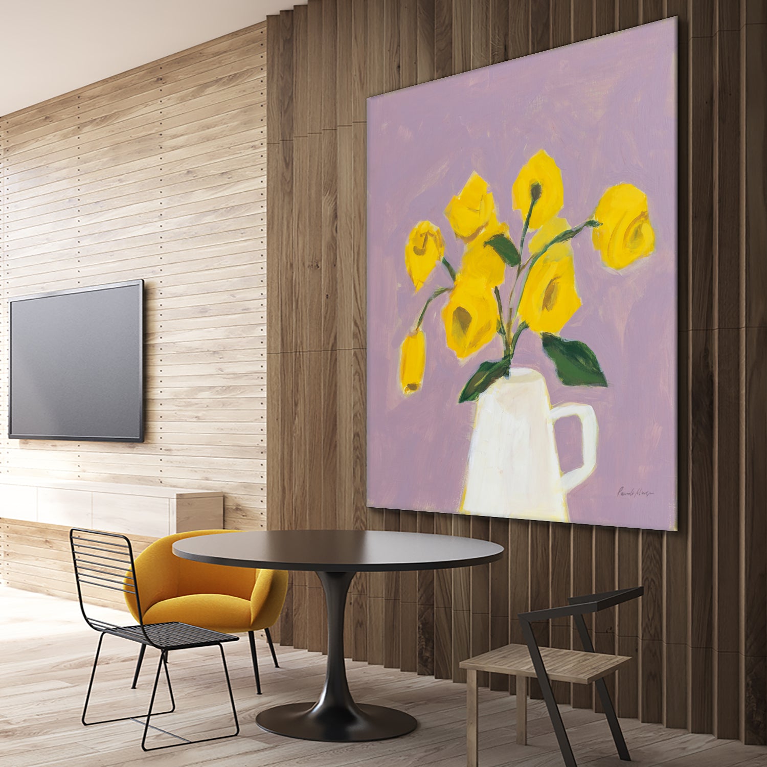 Sweet Yellow by Pamela Munger on GIANT ART - purple botanical