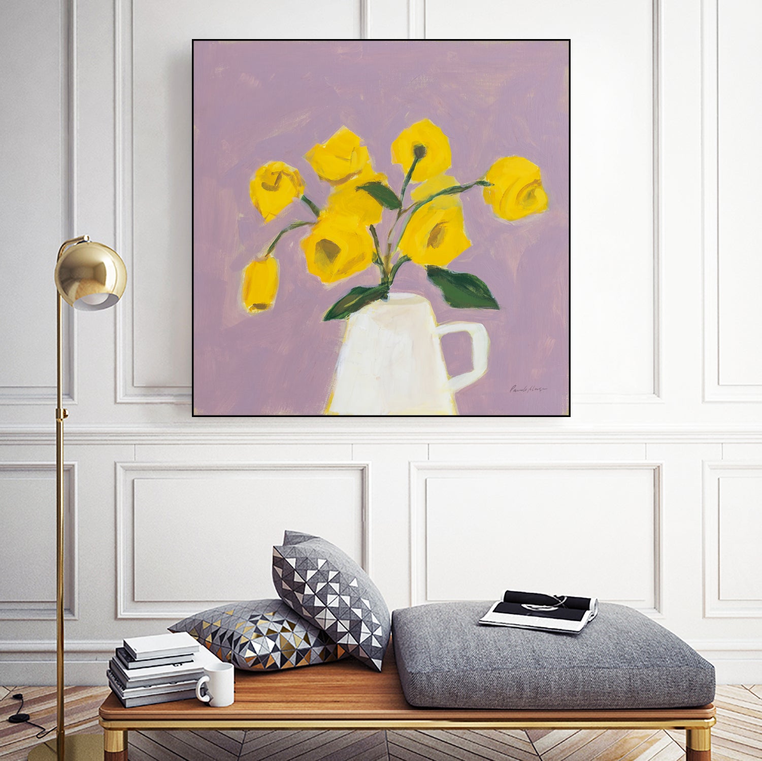 Sweet Yellow by Pamela Munger on GIANT ART - purple botanical