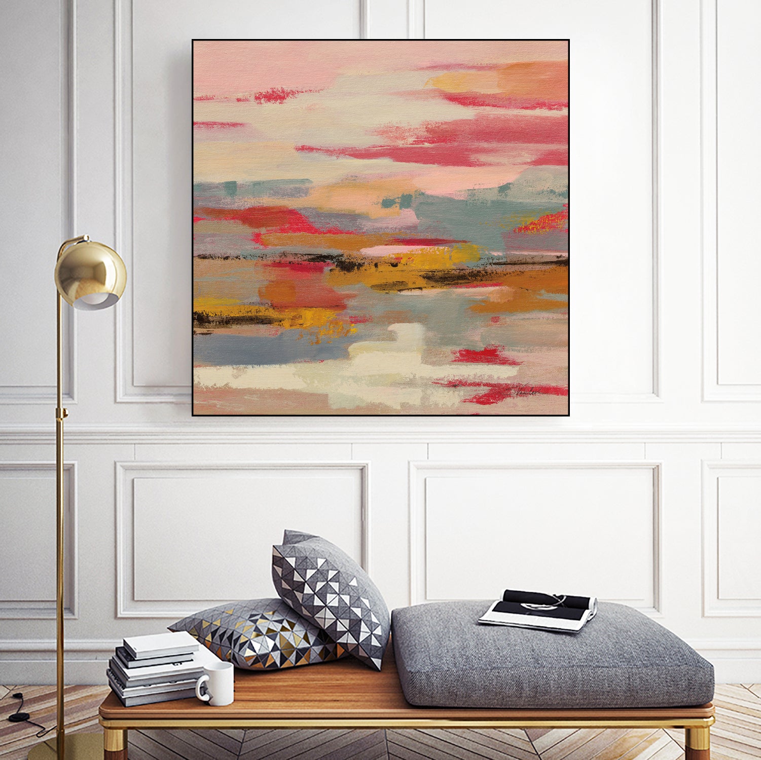 Magenta Hill II by Silvia Vassileva on GIANT ART - black abstract