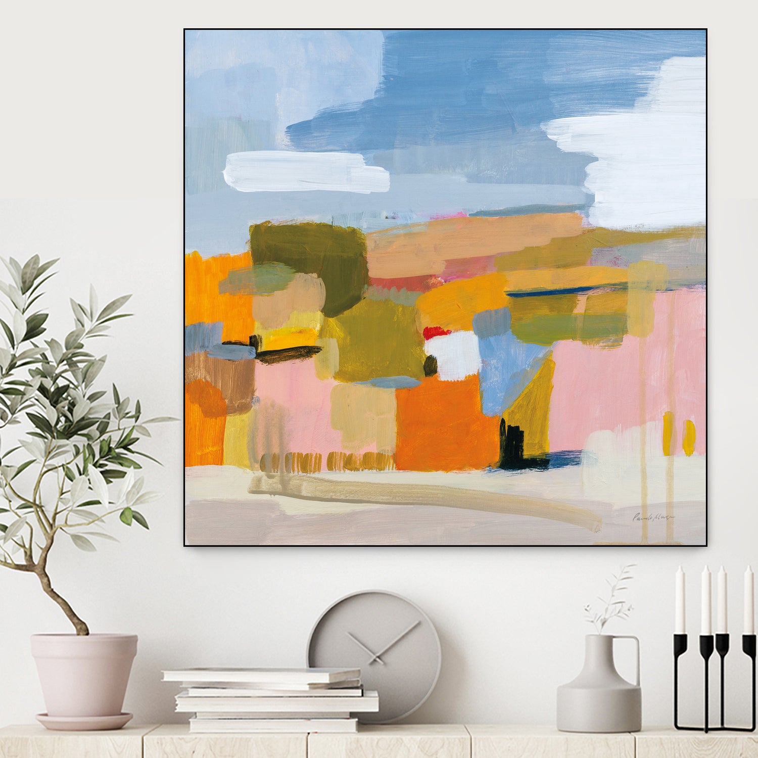 Bright Beginning by Pamela Munger on GIANT ART - beige abstract