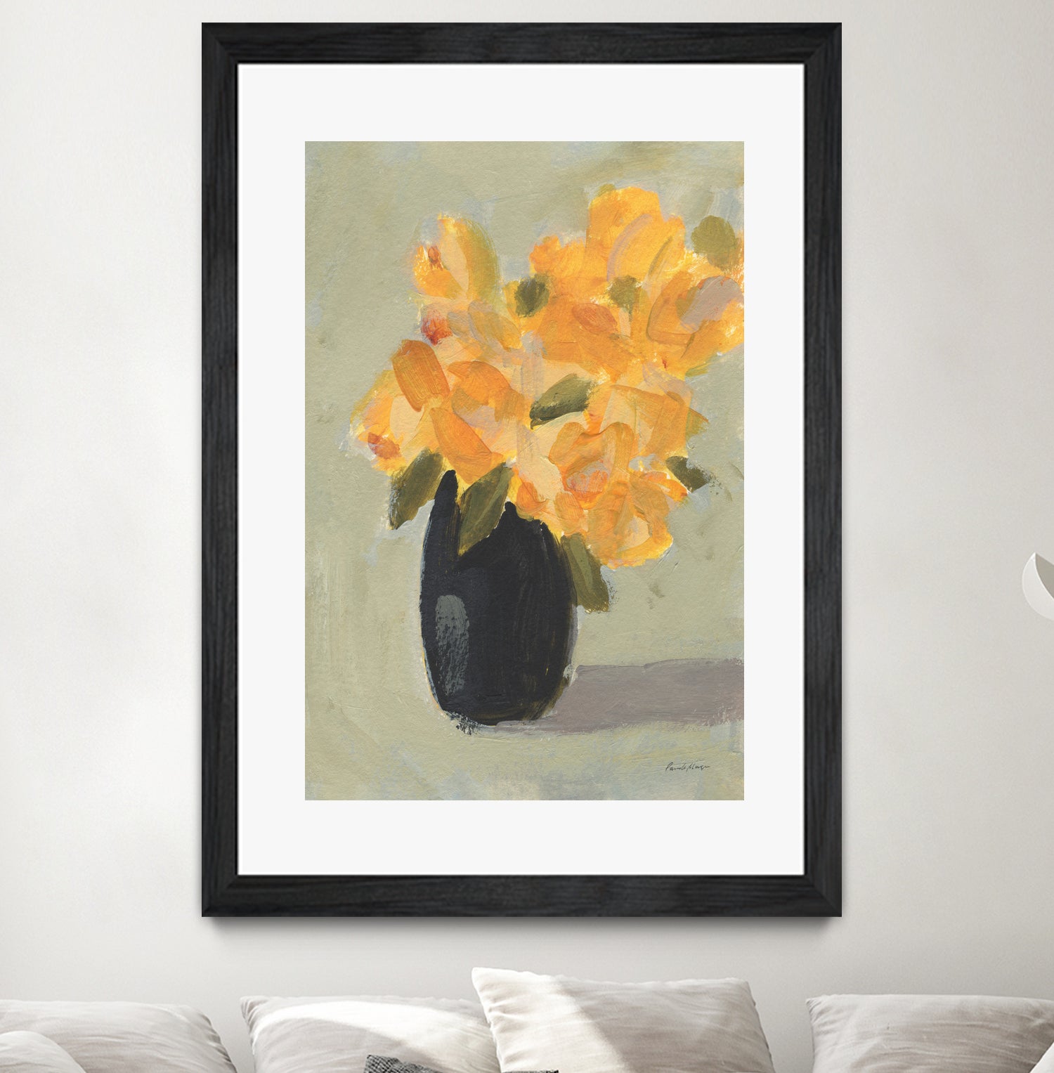 Hope Bouquet by Pamela Munger on GIANT ART - black botanical