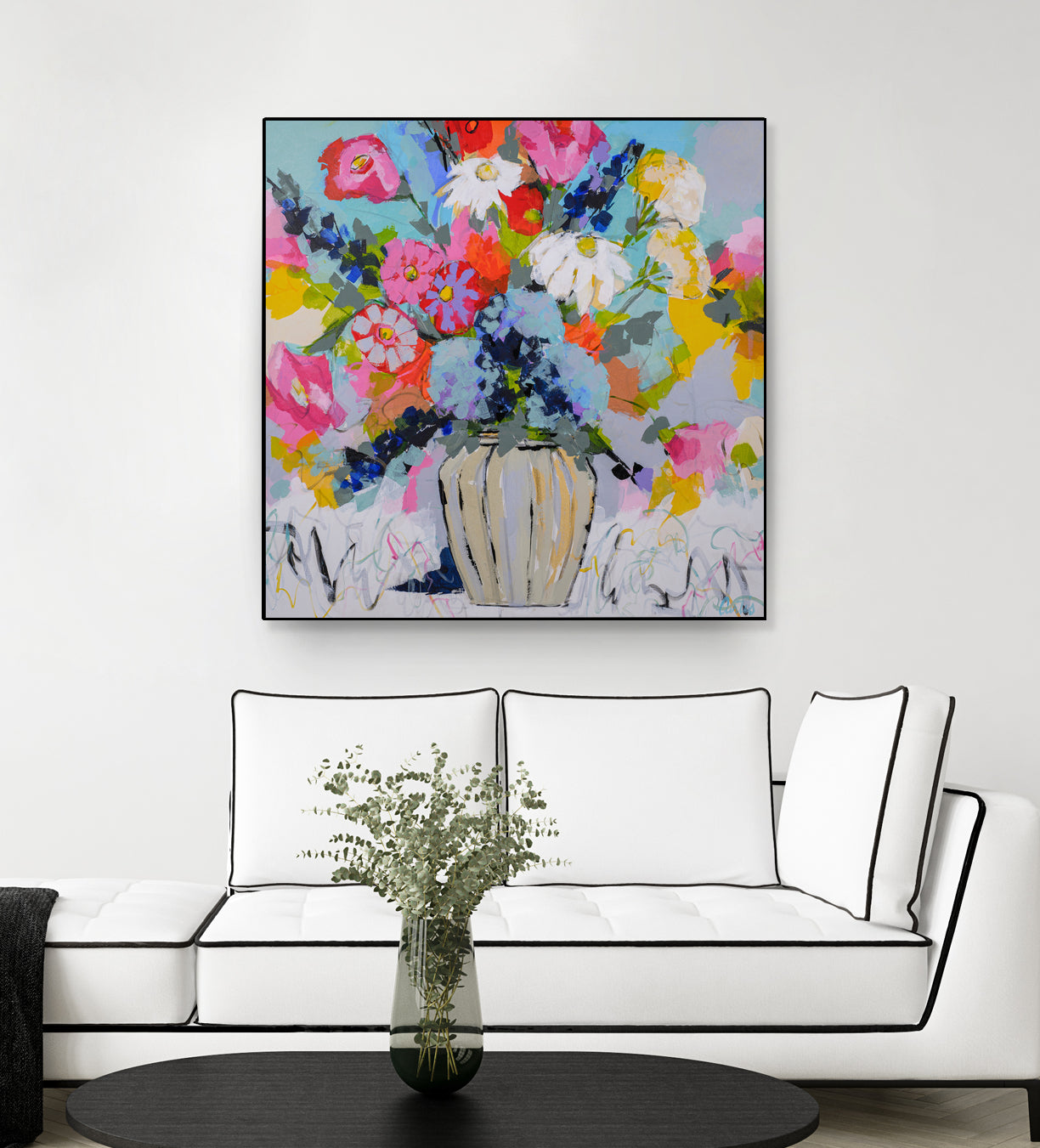 A Vibrant Floral No. 1 by Joan Curtis on GIANT ART - blue contemporary