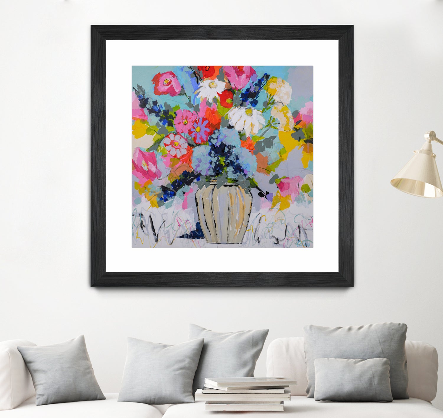 A Vibrant Floral No. 1 by Joan Curtis on GIANT ART - blue contemporary