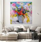 A Vibrant Floral No. 2 by Joan Curtis on GIANT ART - blue contemporary