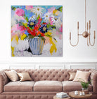 A Vibrant Floral No. 2 by Joan Curtis on GIANT ART - blue contemporary