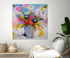 A Vibrant Floral No. 2 by Joan Curtis on GIANT ART - blue contemporary