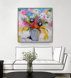 A Vibrant Floral No. 2 by Joan Curtis on GIANT ART - blue contemporary