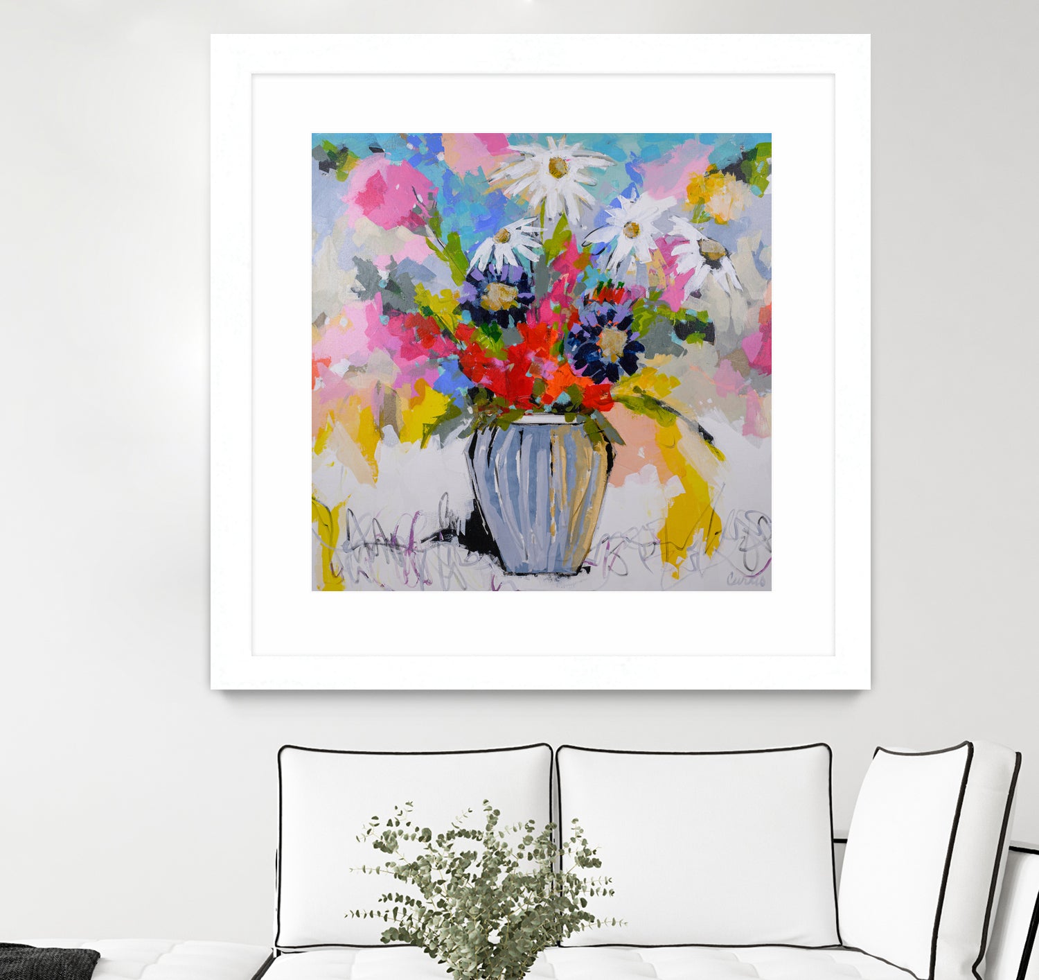 A Vibrant Floral No. 2 by Joan Curtis on GIANT ART - blue contemporary