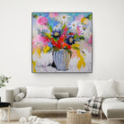 A Vibrant Floral No. 2 by Joan Curtis on GIANT ART - blue contemporary