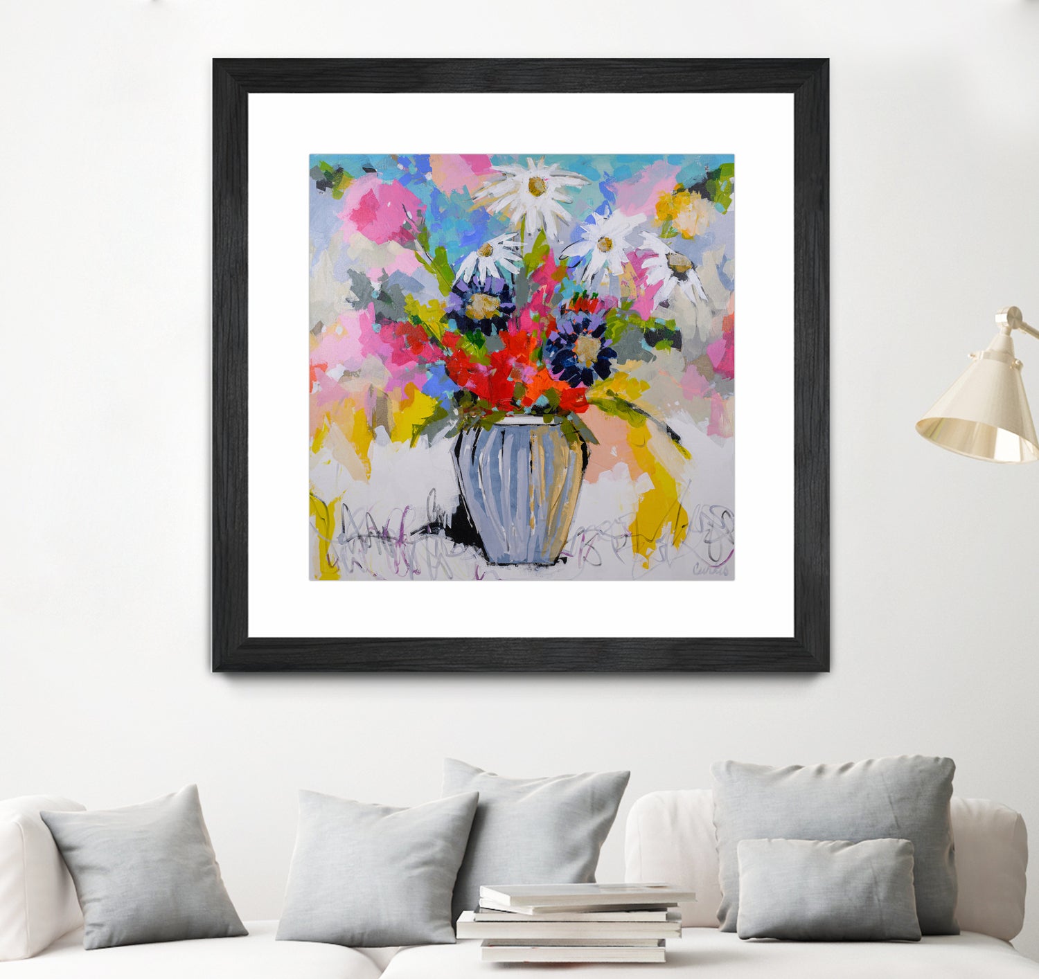 A Vibrant Floral No. 2 by Joan Curtis on GIANT ART - blue contemporary