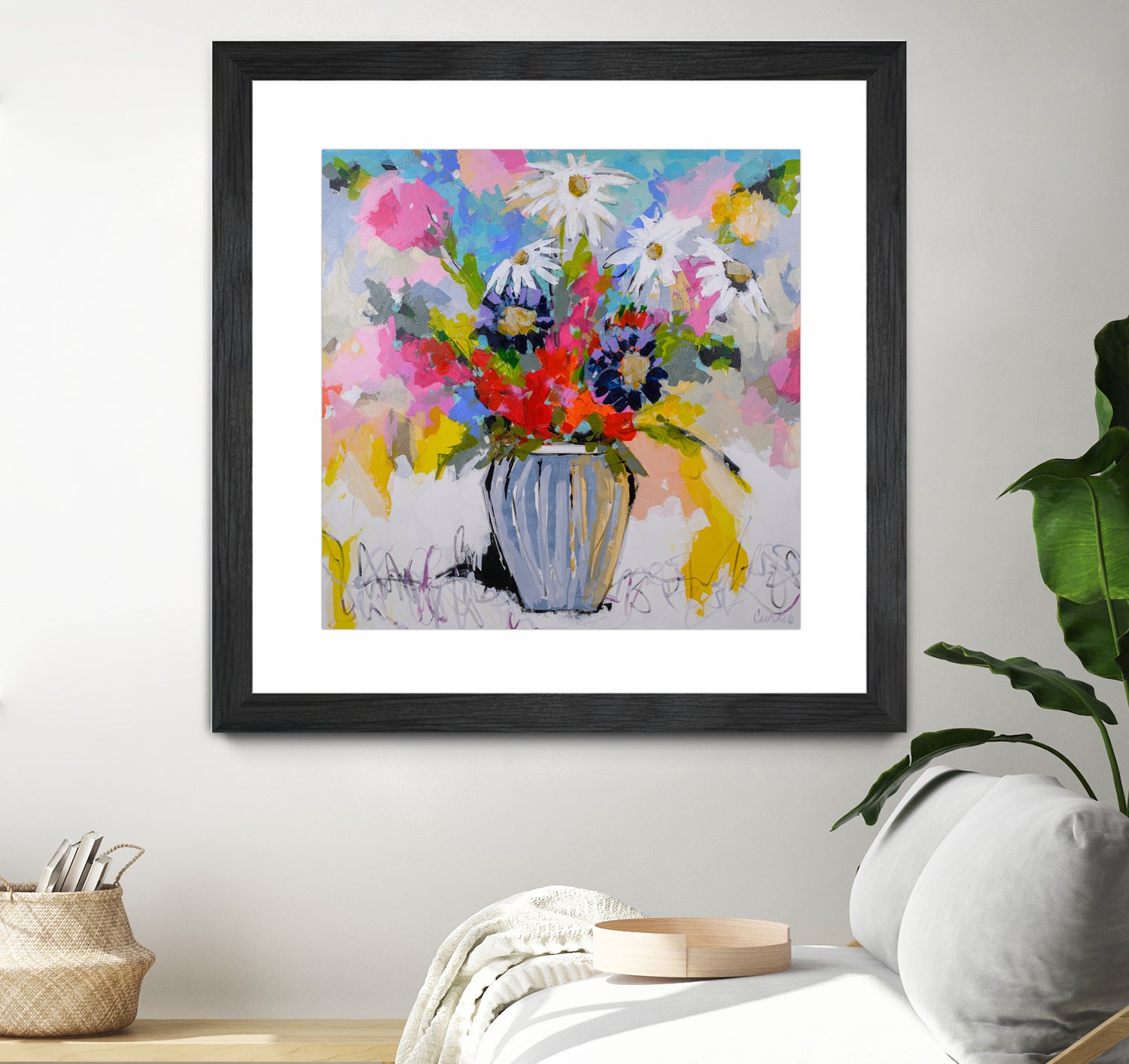 A Vibrant Floral No. 2 by Joan Curtis on GIANT ART - blue contemporary