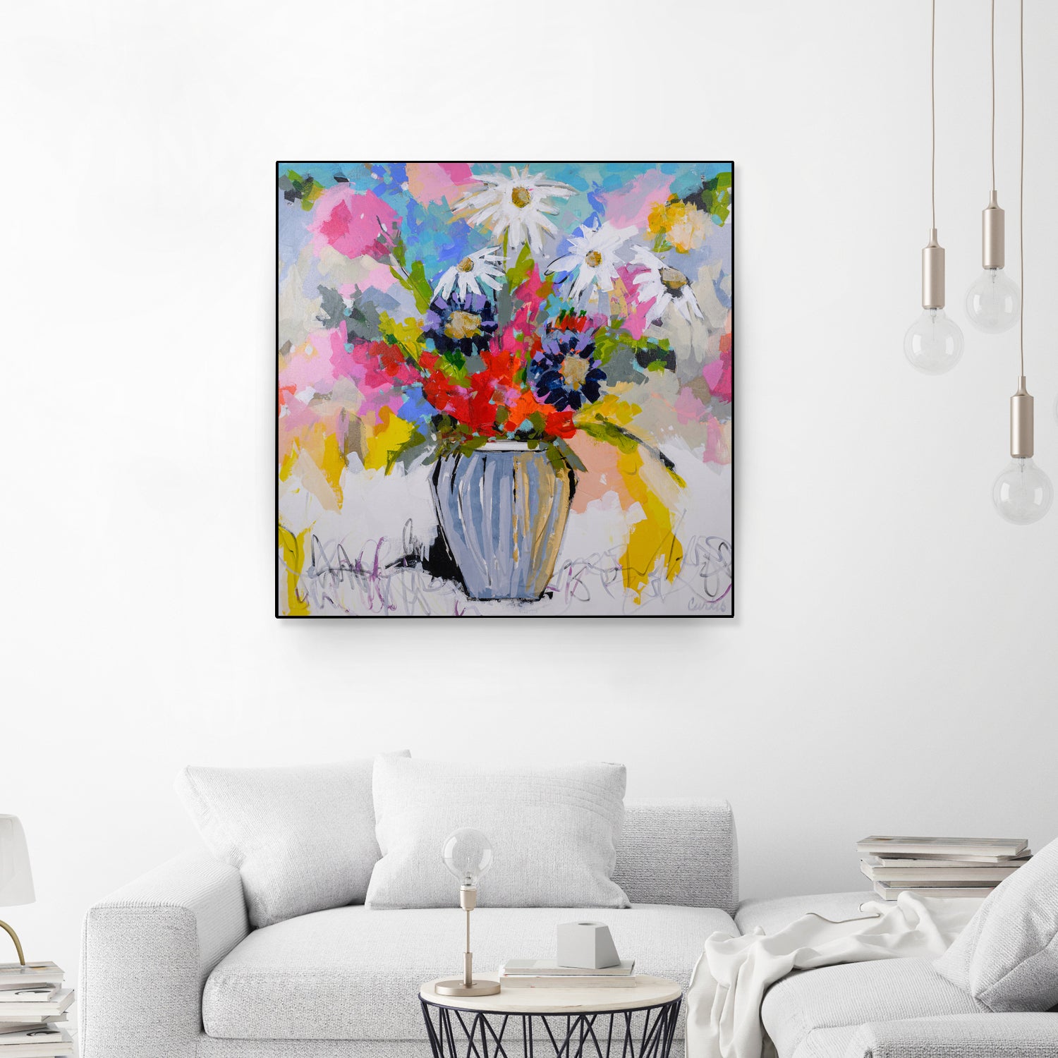 A Vibrant Floral No. 2 by Joan Curtis on GIANT ART - blue contemporary