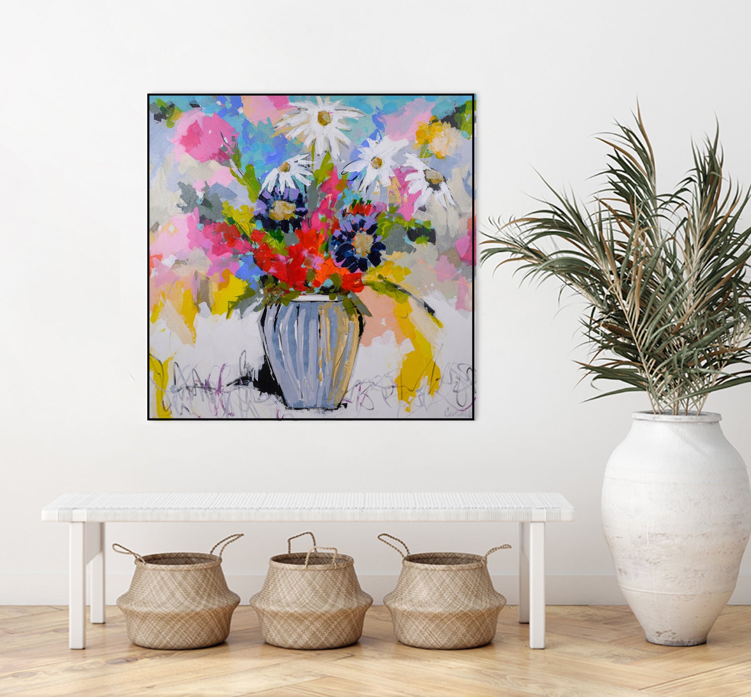 A Vibrant Floral No. 2 by Joan Curtis on GIANT ART - blue contemporary