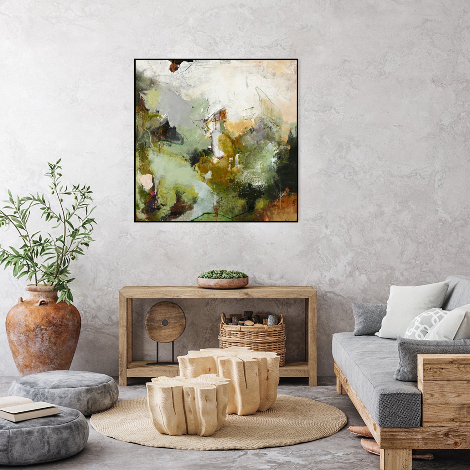 Evergreen 1 by Design Fabrikken on GIANT ART - gold floral/still life