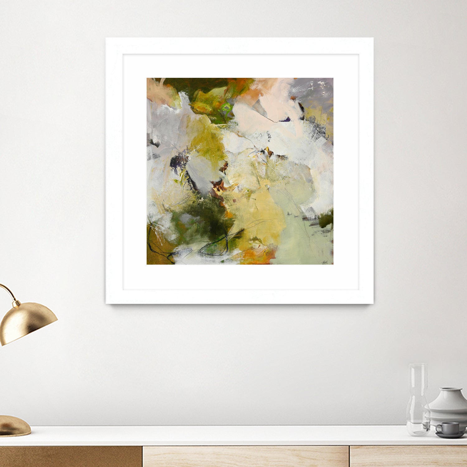 Evergreen 2 by Design Fabrikken on GIANT ART - gold floral/still life