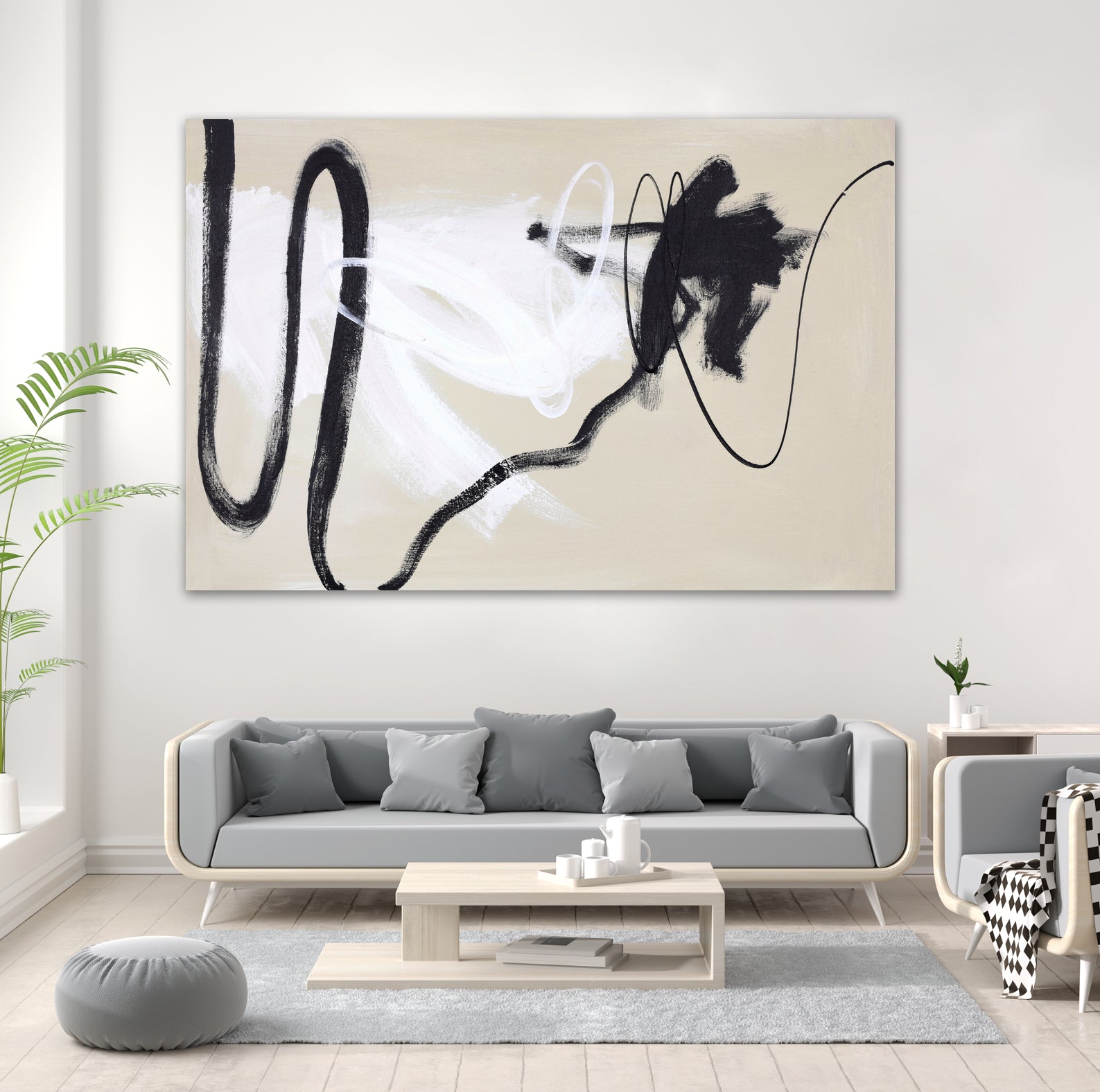 Less but Better by Design Fabrikken on GIANT ART - beige linear