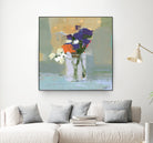 Bouquet With Polka Dots No. 8 by Kathleen Robbins on GIANT ART - gray contemporary