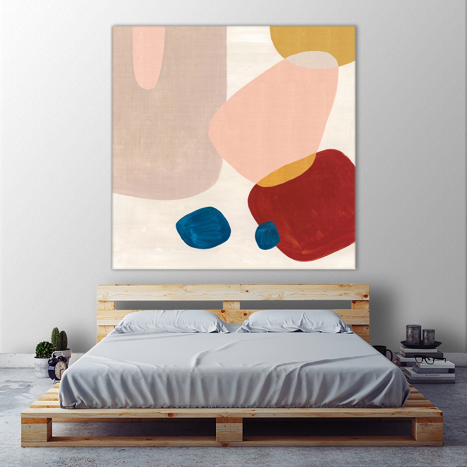 Pink Pebbles III by Eva Watts on GIANT ART - blue  shapes 